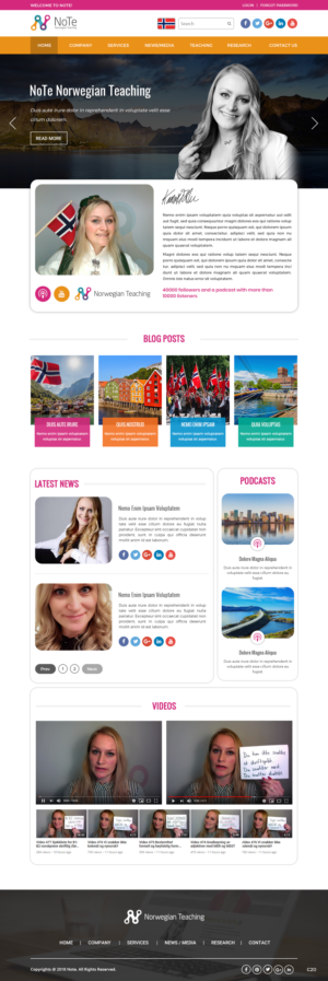 Web Design par pb pour NoTe Norwegian Teaching | Design : #20580230