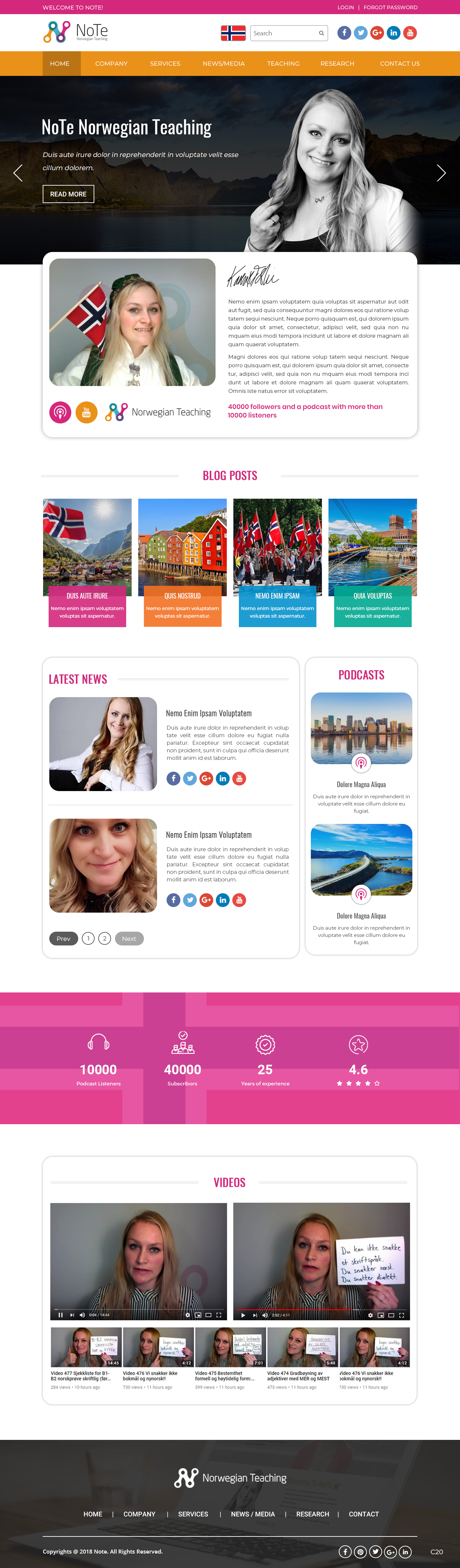 Web Design by pb for NoTe Norwegian Teaching | Design #20649564