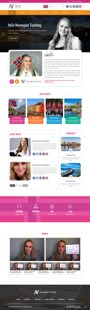 Web Design par pb pour NoTe Norwegian Teaching | Design : #20649564