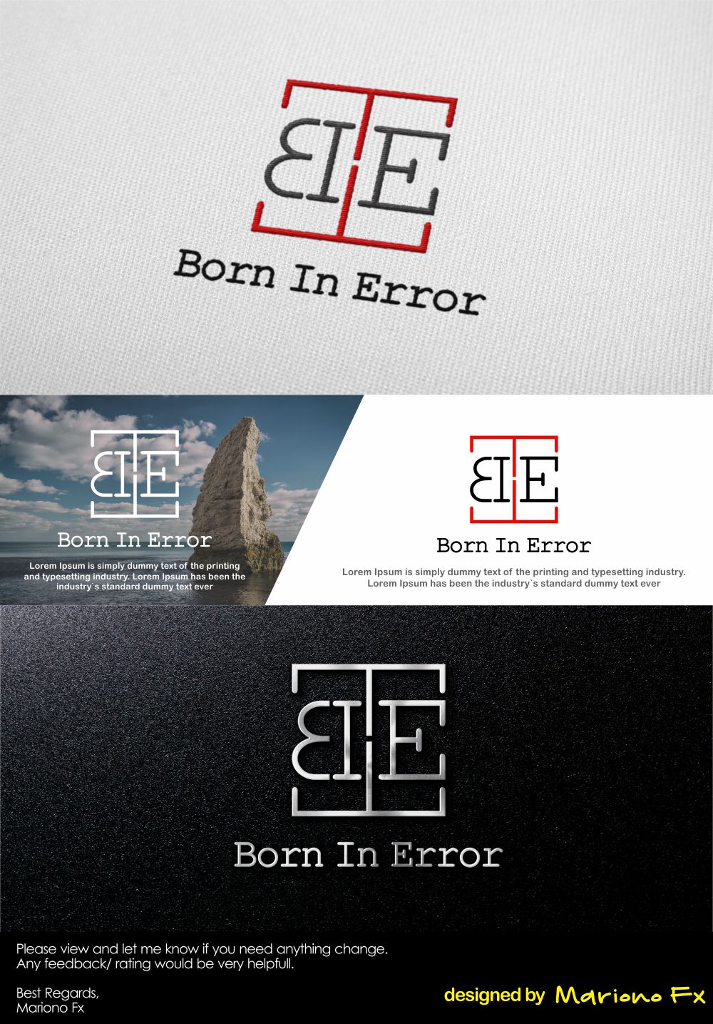 Logo Design by Mariono Fx for Born In Error | Design #20400448
