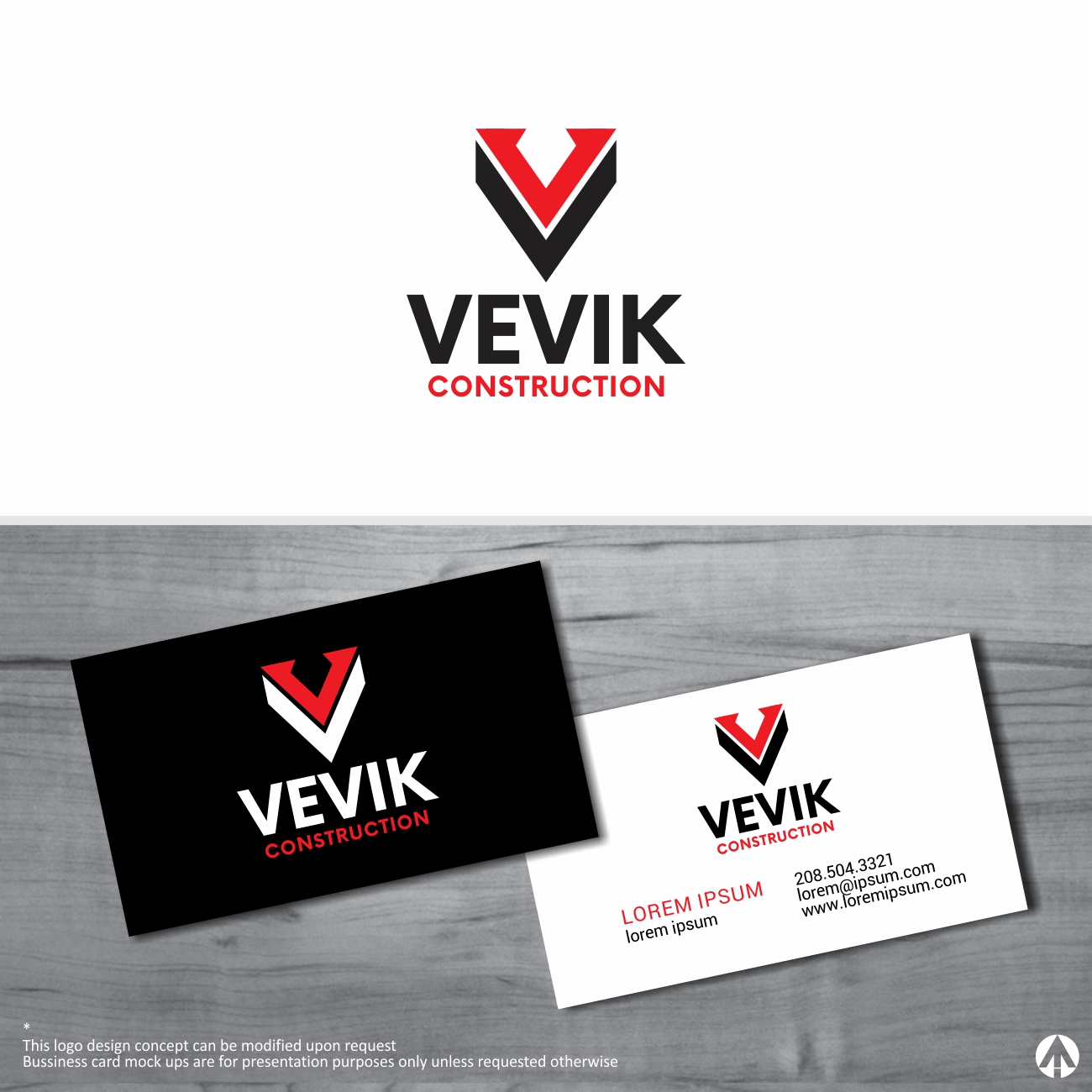 Logo Design by MBARO for Vevik Construction  | Design #20453075
