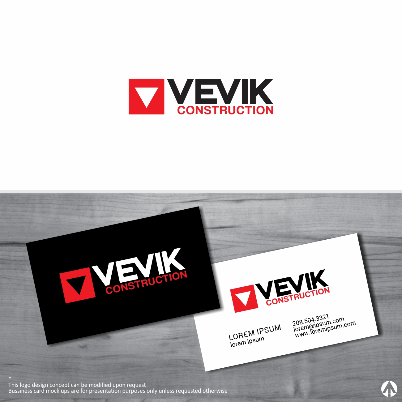 Logo Design by MBARO for Vevik Construction  | Design #20453125
