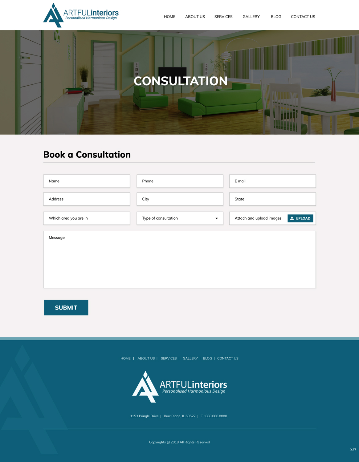 Web Design par pb pour Artful Interiors | Design #20433796