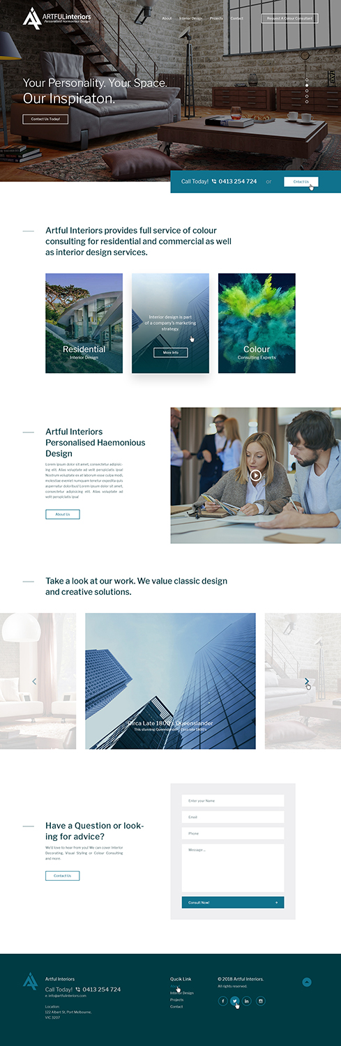 Web Design by Ved Web Services for Artful Interiors | Design #20402570