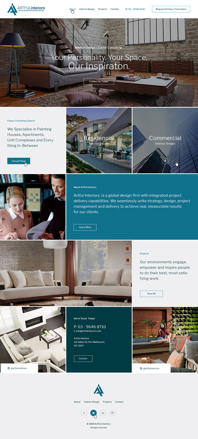 Web Design by Ved Web Services for Artful Interiors | Design #20402571