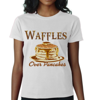 Food T shirt design because we love waffles | Diseño de Camiseta por creative gravity