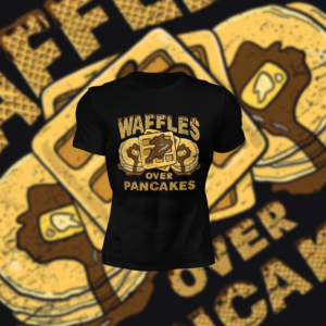 Food T shirt design because we love waffles | T-shirt Design by Yafi Mridha