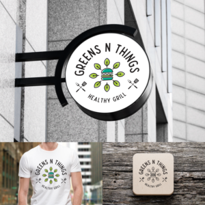 Greens N Things  Healthy Grill | Logo Design by Paperfox Designs