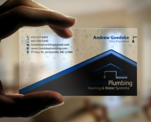 Goedeke plumbing business cards | Business Card Design by chandrayaan.creative