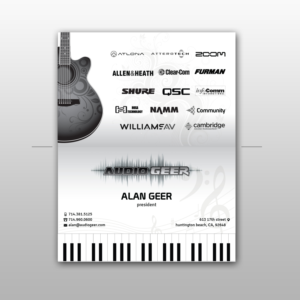 Stationery Design by Creative Jiniya for Audio Geer, Inc | Design: #20434083