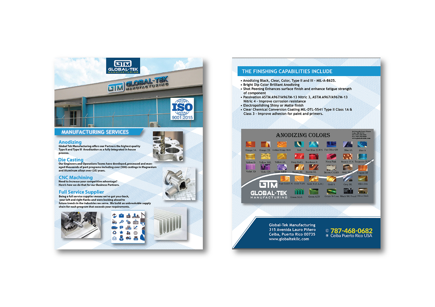 Diseño de Flyer por ColorDrops para Global-Tek Manufacturing LLC | Diseño #20471310