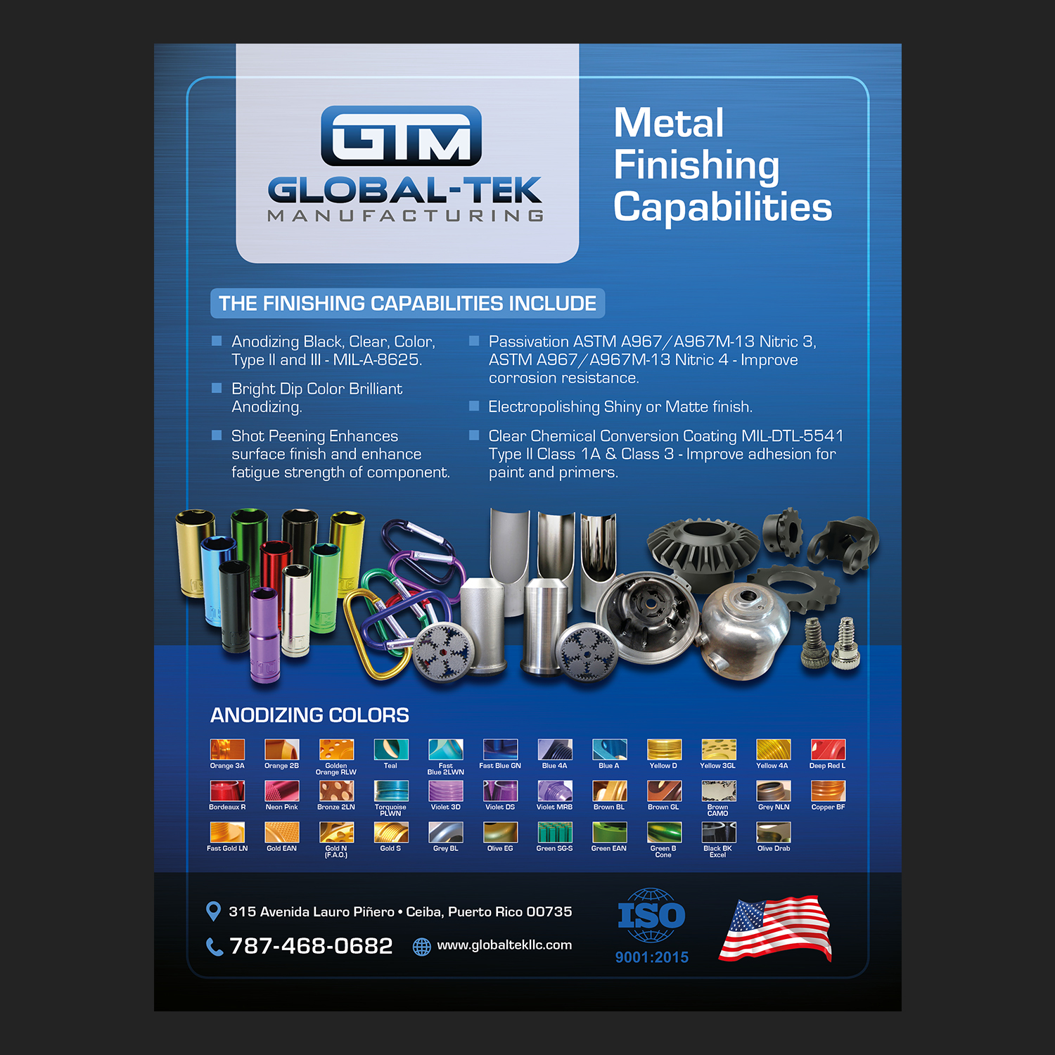 Diseño de Flyer por Emmanuel Creations para Global-Tek Manufacturing LLC | Diseño #20477005