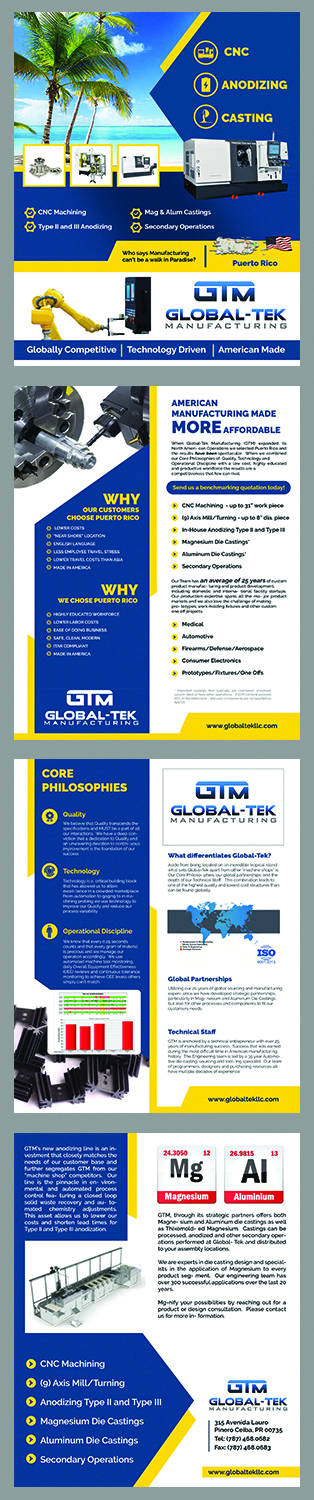 Diseño de Flyer por BLUE WINGS para Global-Tek Manufacturing LLC | Diseño #20431001