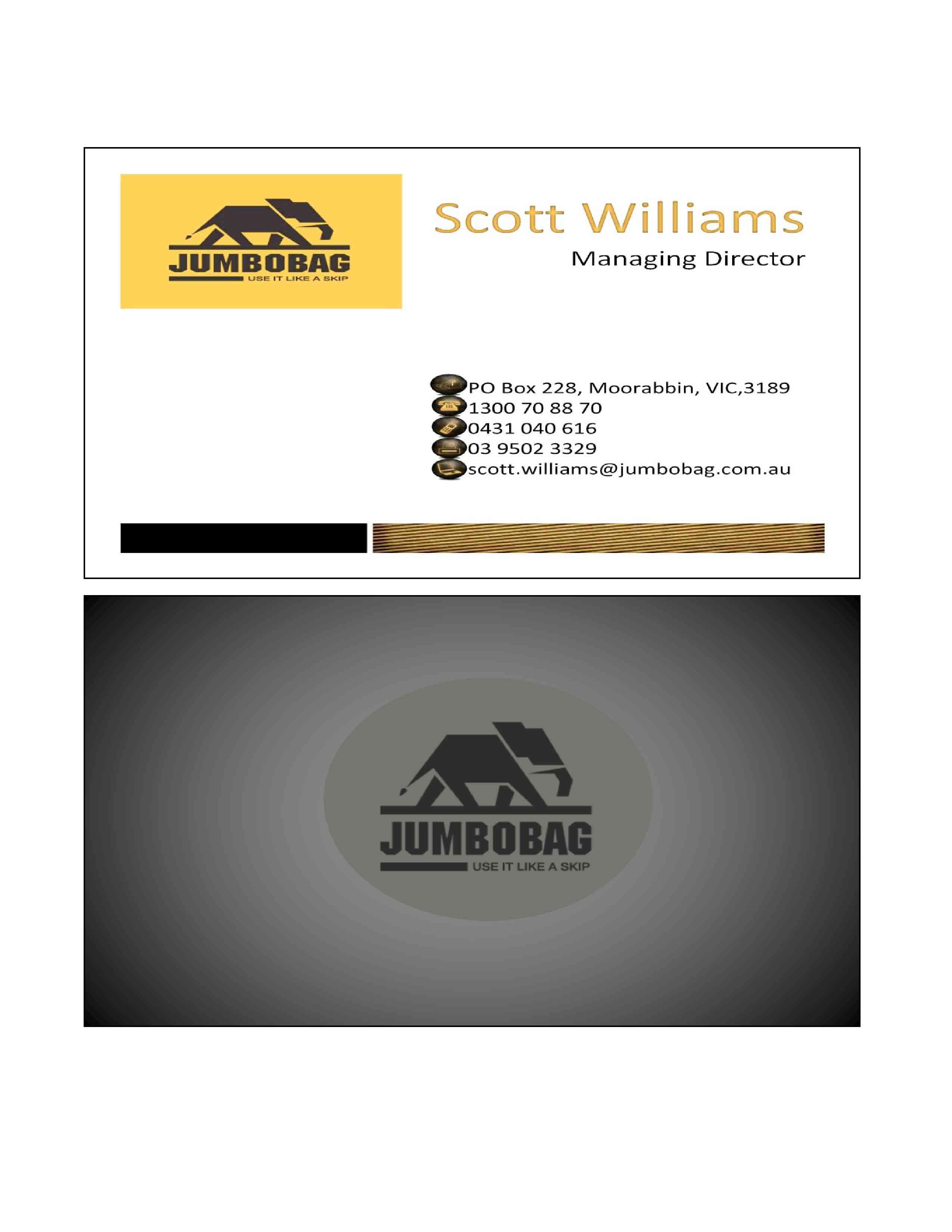 Business Card Design by GCs Custom Graphics & Ts for jumbobag | Design #58521