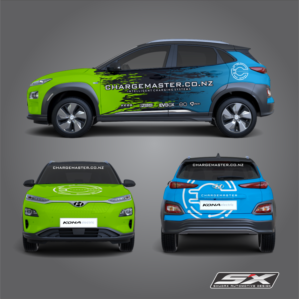 Electric Car moving billboard - Driving you to the website | Design de Covering de Véhicule par Anung Shudax