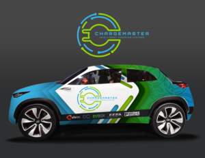 Electric Car moving billboard - Driving you to the website | Design de Covering de Véhicule par SAI DESIGNS