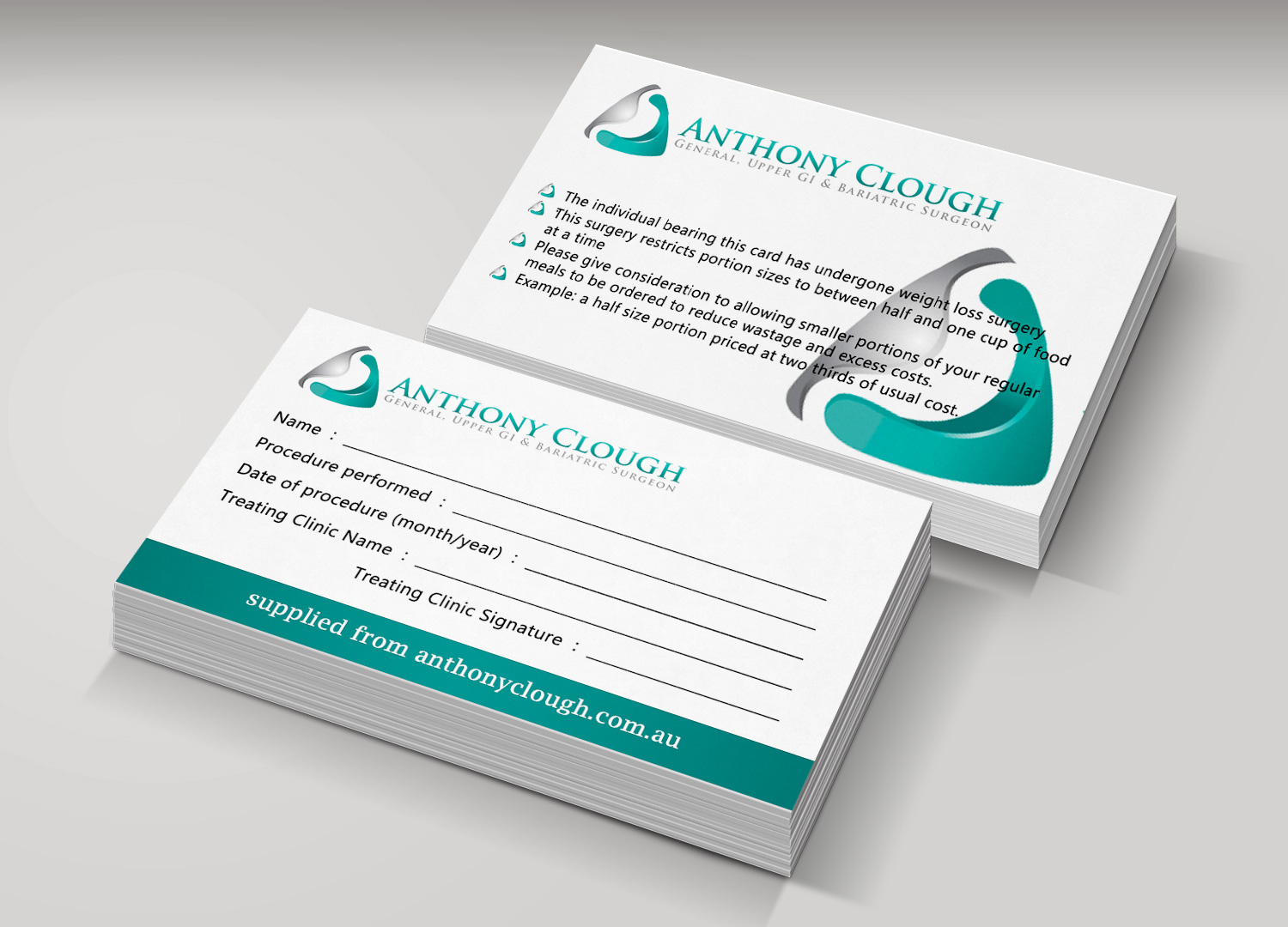 playful, bold, health care business card design for anthony clough by pixi dust design #20429989 playful, bold, health care