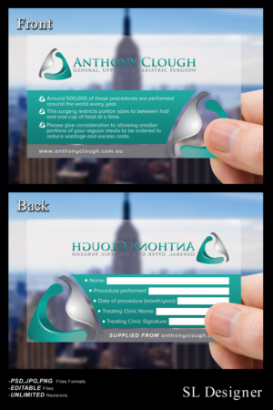 Weight loss surgery restaurant card | Business Card Design by SL Designer