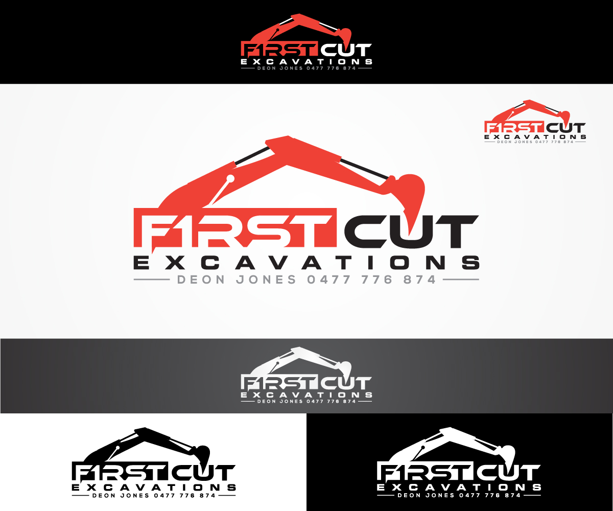 Logo Design by sangeloenriquez for First Cut Excavations  | Design #20450428
