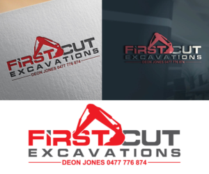 Logo Design by kINg eVOn 2 for First Cut Excavations  | Design #20456030