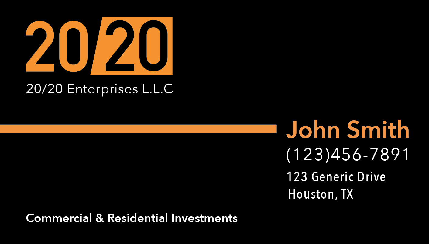 Diseño de Tarjeta de Presentación por nagolsutherland0123 para 20/20 Enterprises LLC., | Diseño #20488032
