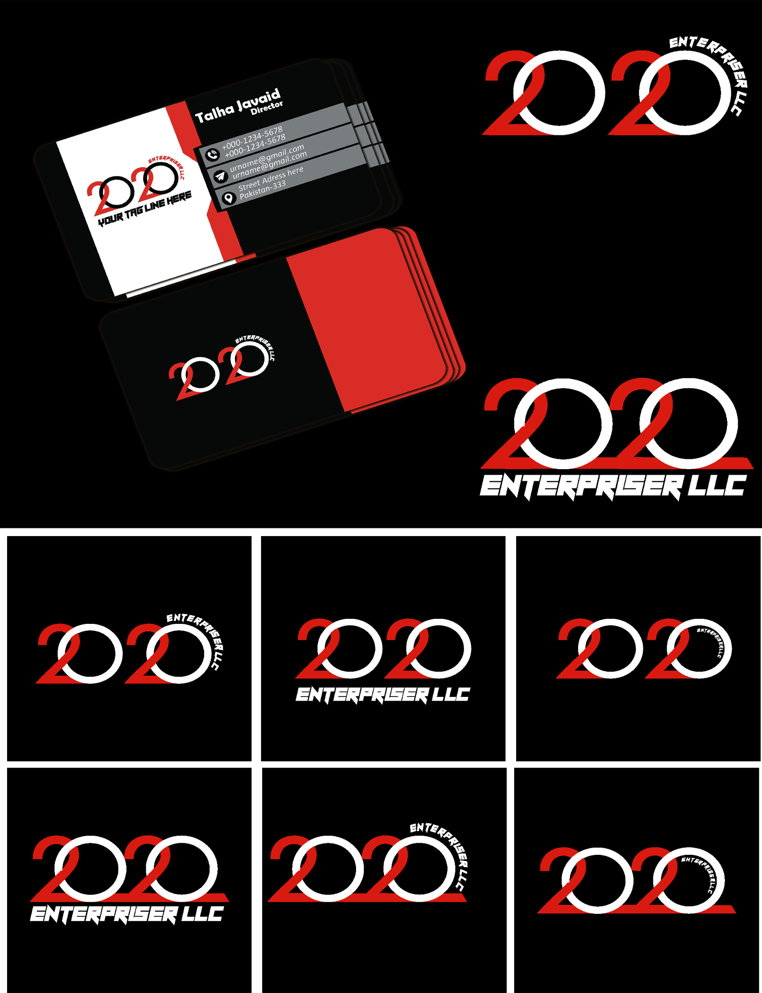 Design de Carte de Visite par Talha 12 pour 20/20 Enterprises LLC., | Design #20457121