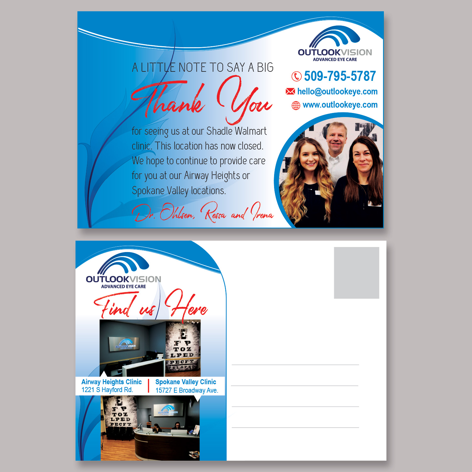 Postcard Design by shritaa1 for Outlook Vision | Design #20507055