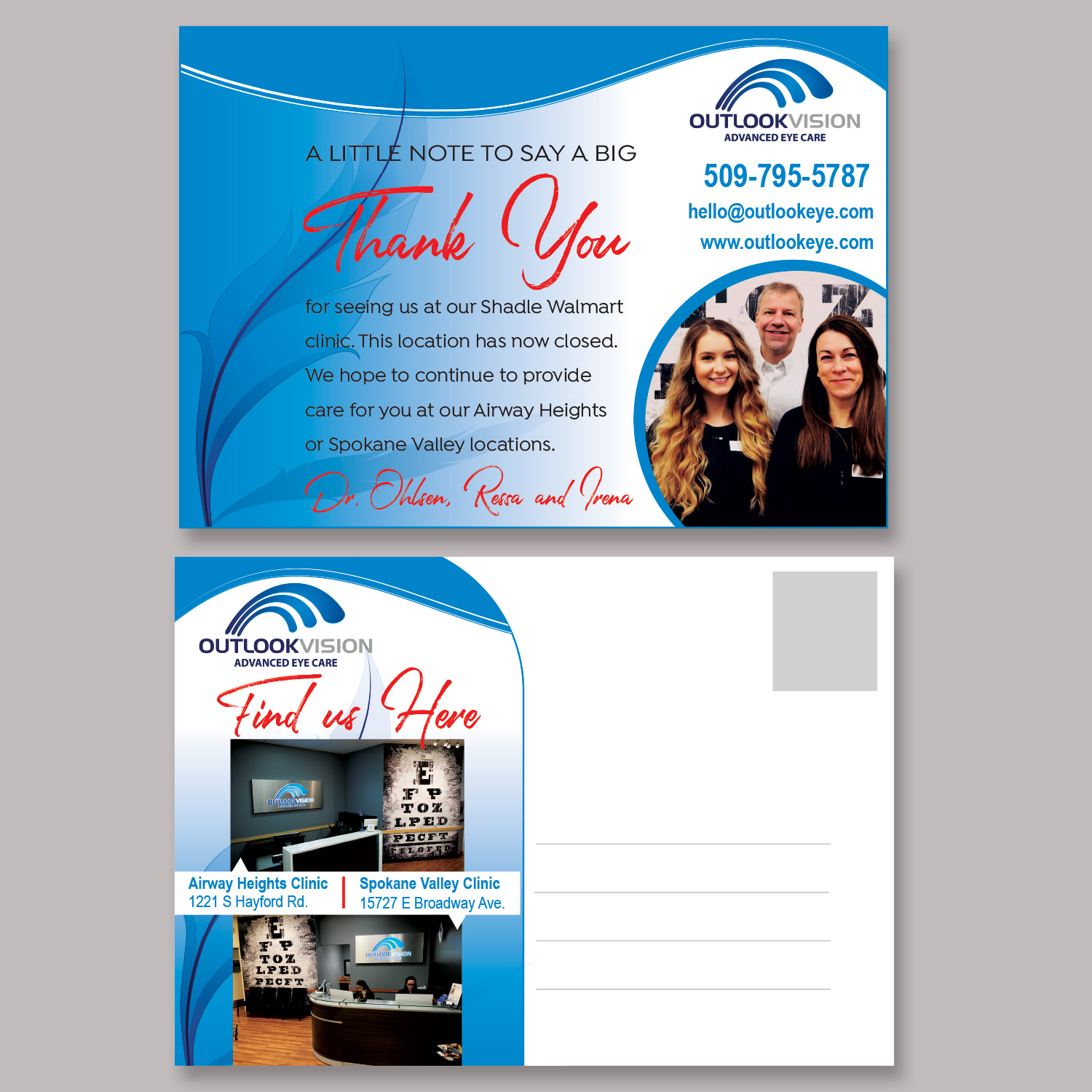 Postcard Design by shritaa1 for Outlook Vision | Design #20515727