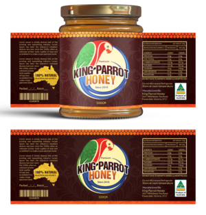 King Parrot Honey, ( natures gold from Flowerdale) optional  | Label Design by SAI DESIGNS