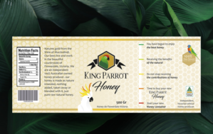 King Parrot Honey, ( natures gold from Flowerdale) optional  | Label Design by mgfrontado