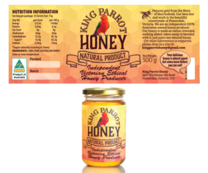 Label Design by Super Sweet Design for King Parrot Honey | Design: #20465557