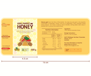 Label Design by Sudipyanto for King Parrot Honey | Design #20460088