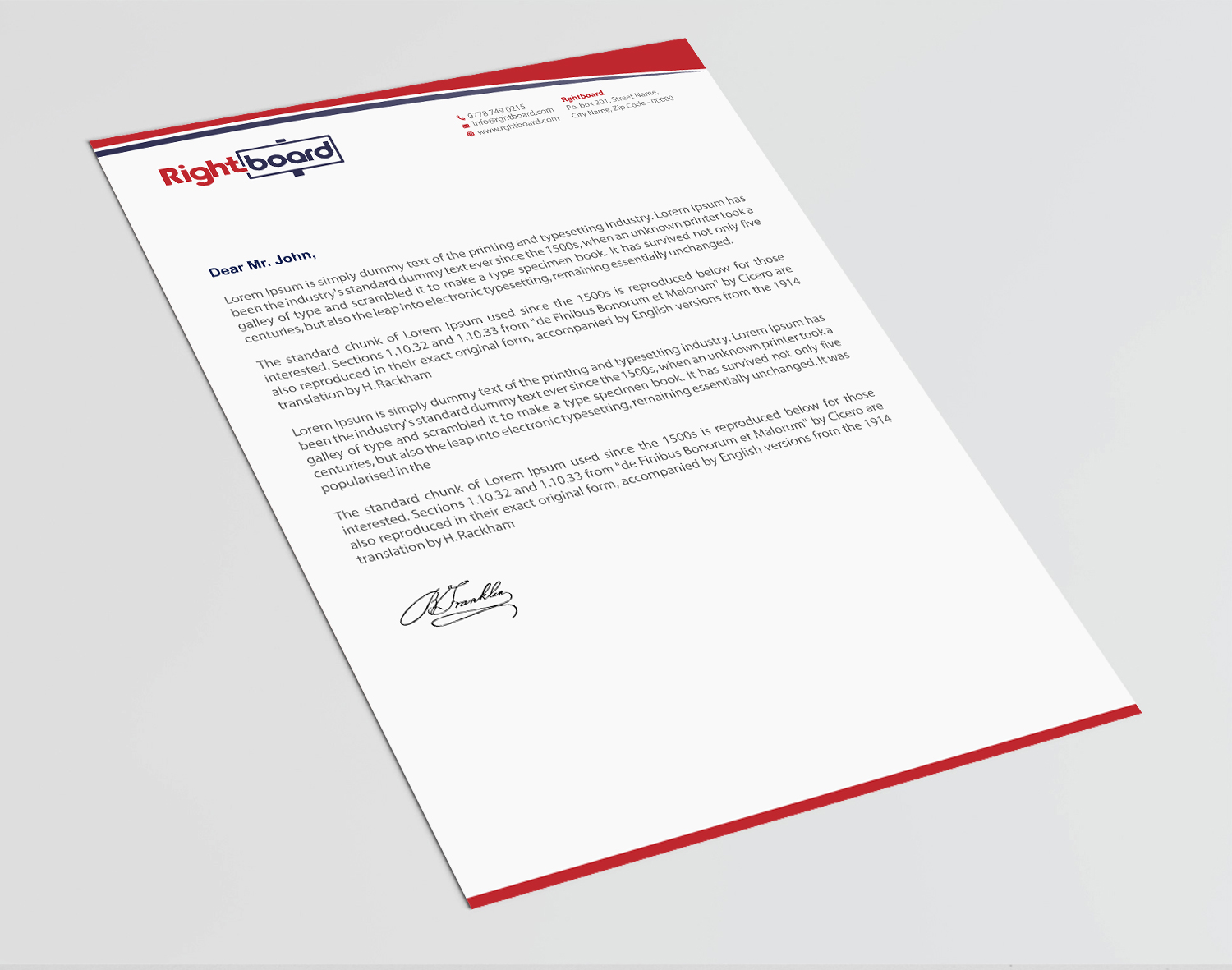 Letterhead Design by Infinitive Technology for Rightboard | Design #20440025