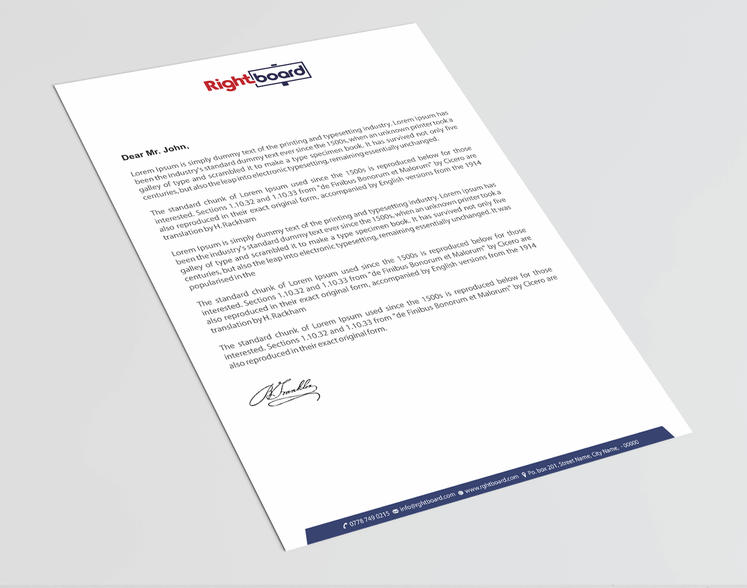 Letterhead Design by Infinitive Technology for Rightboard | Design #20440027