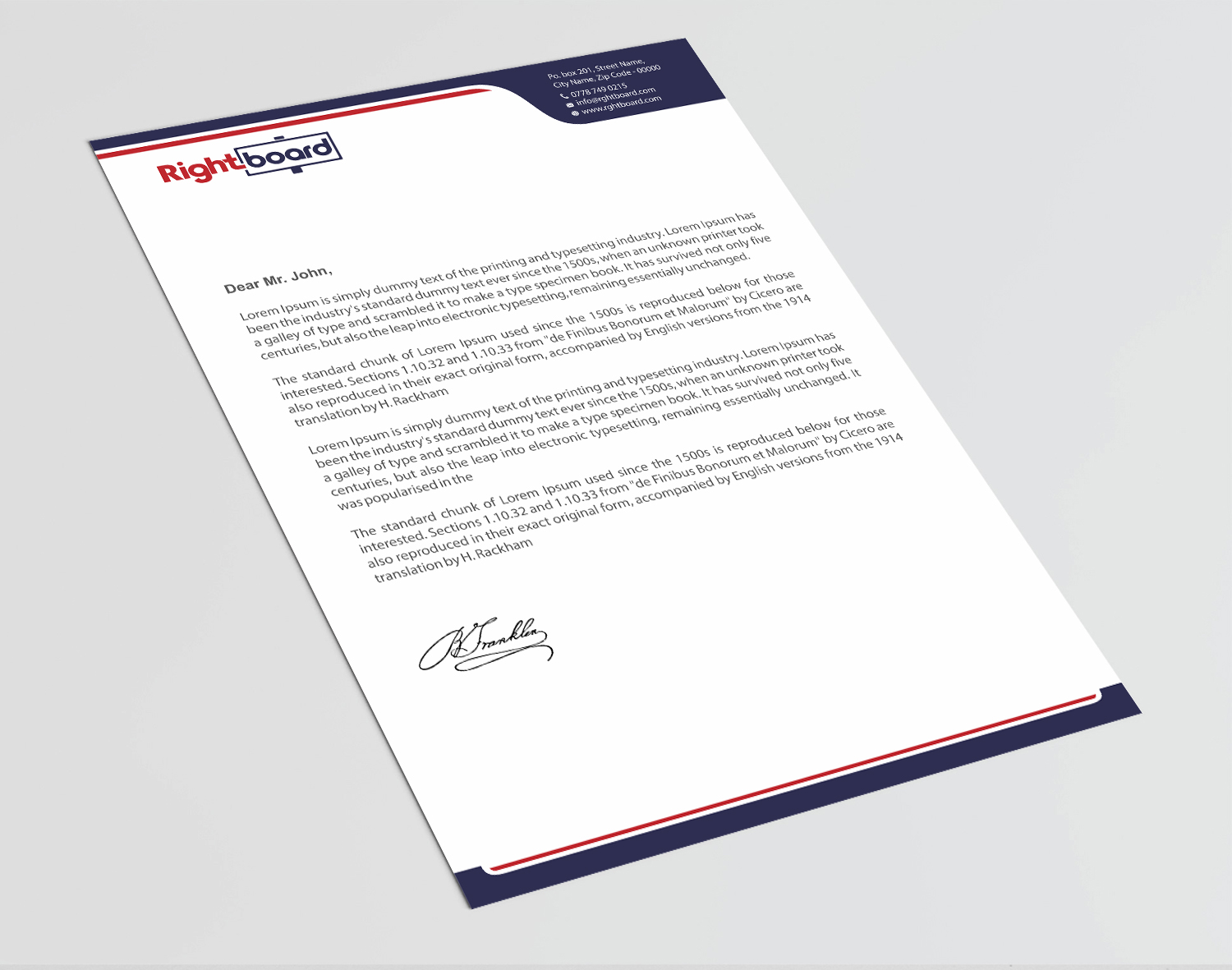 Letterhead Design by Infinitive Technology for Rightboard | Design #20440513