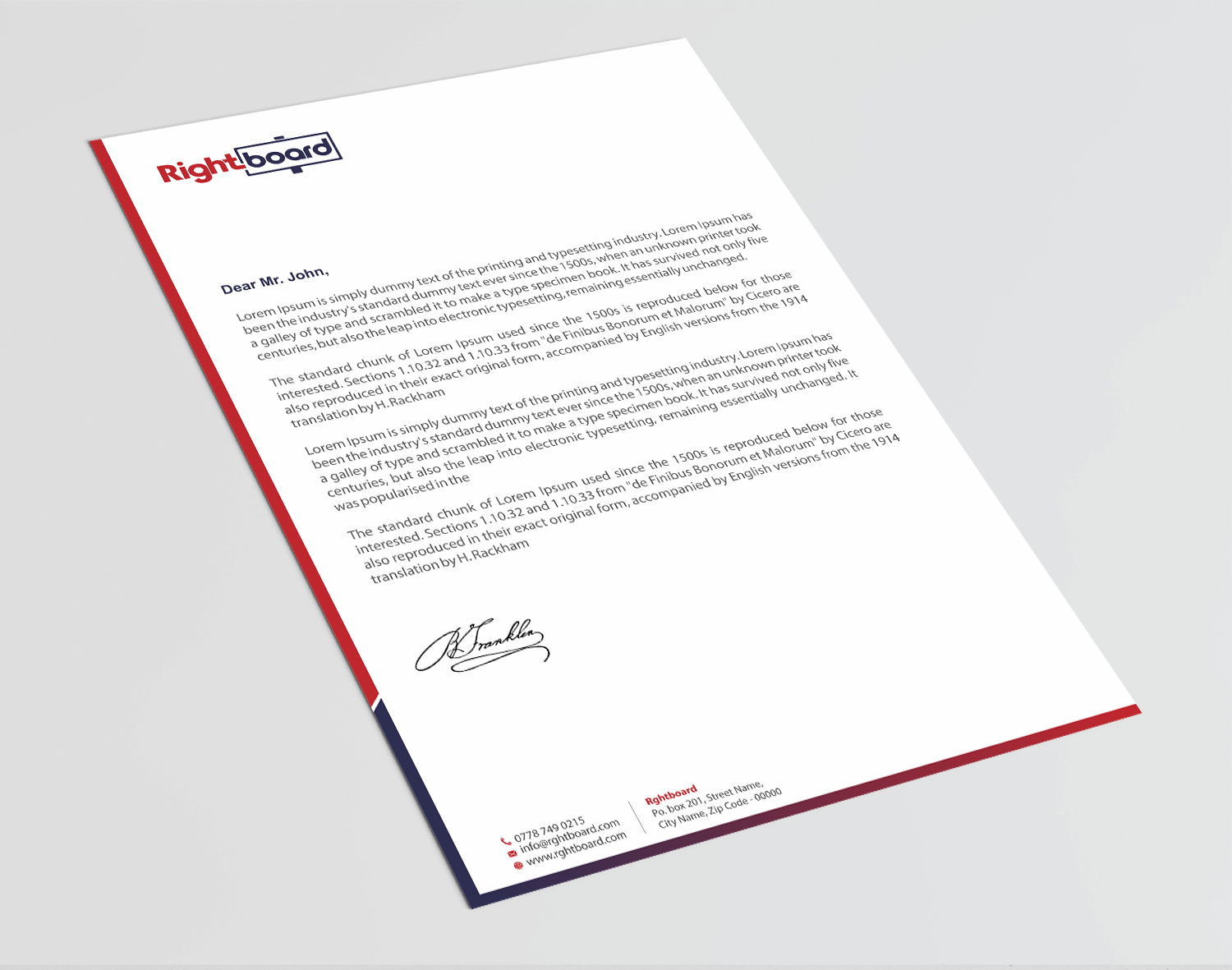 Letterhead Design by Infinitive Technology for Rightboard | Design #20440514