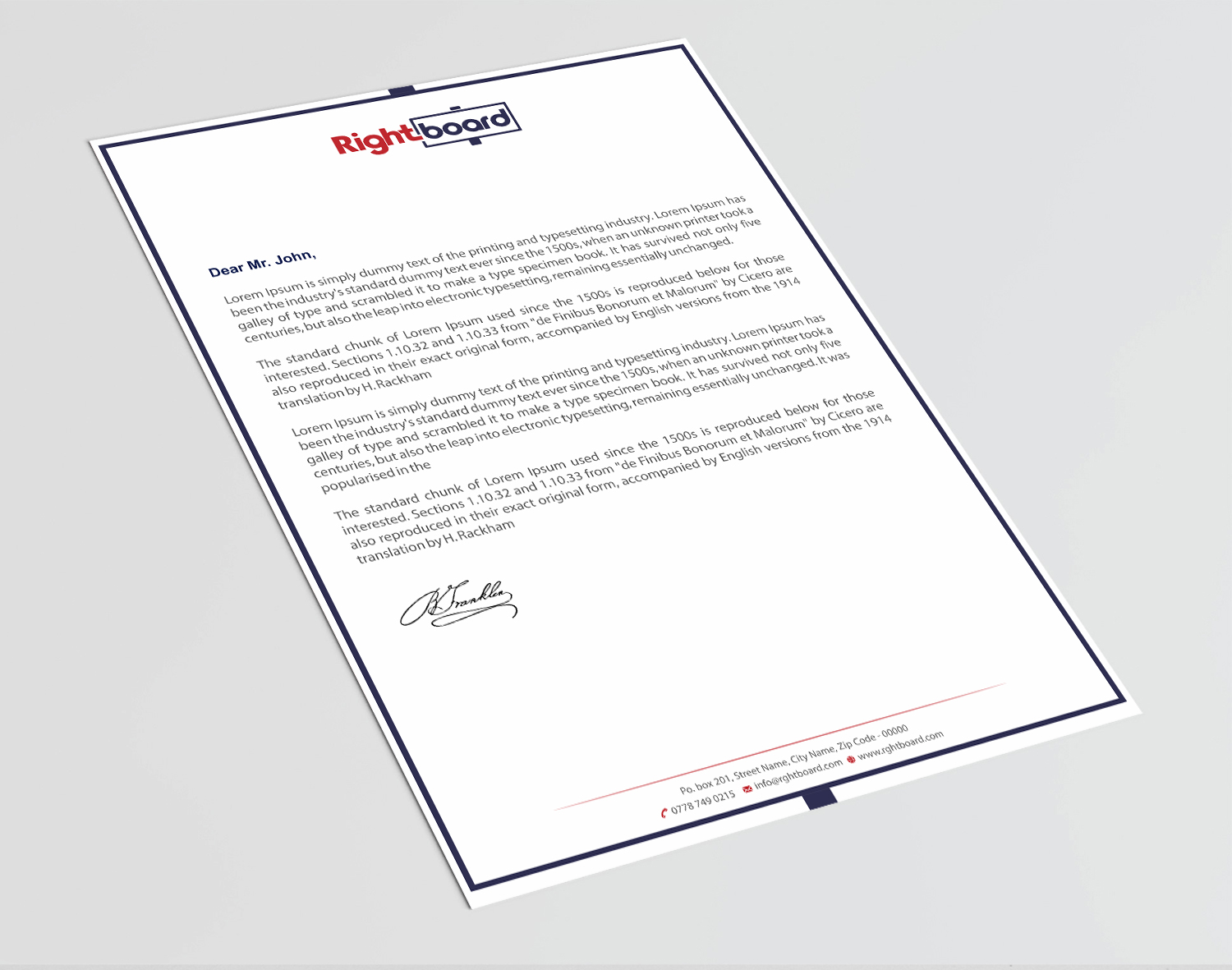 Letterhead Design by Infinitive Technology for Rightboard | Design #20440516