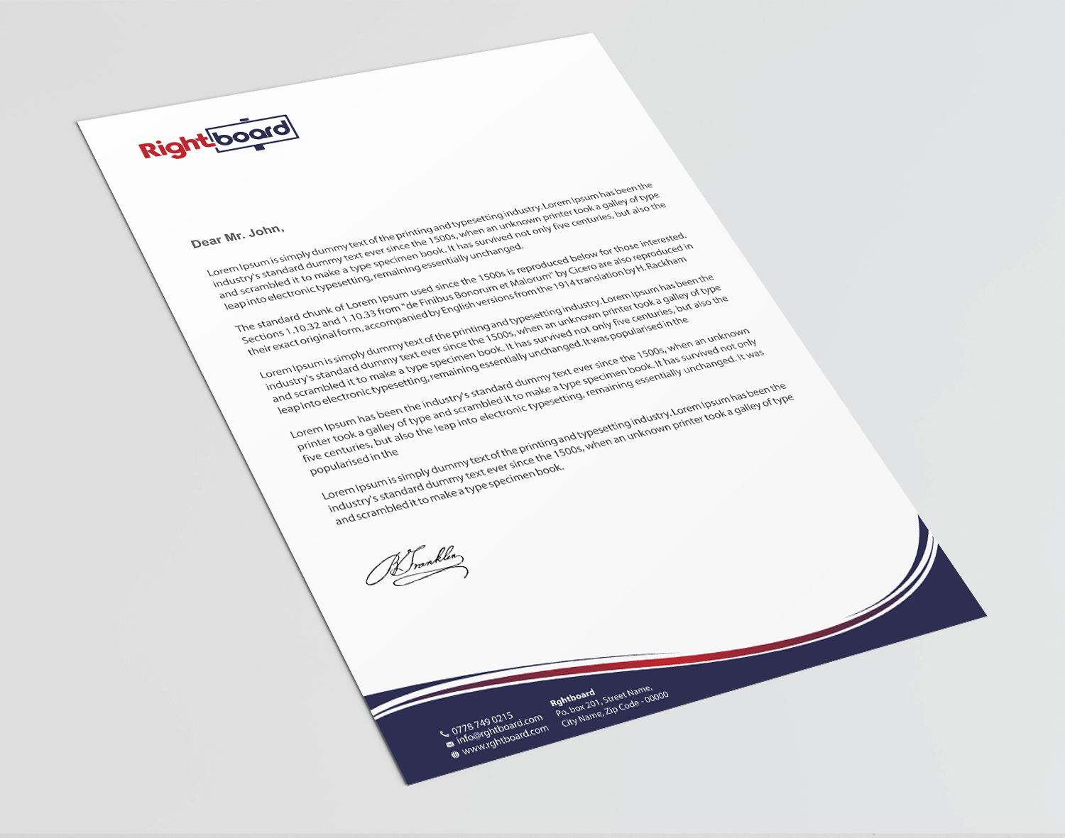 Letterhead Design by Infinitive Technology for Rightboard | Design #20440517