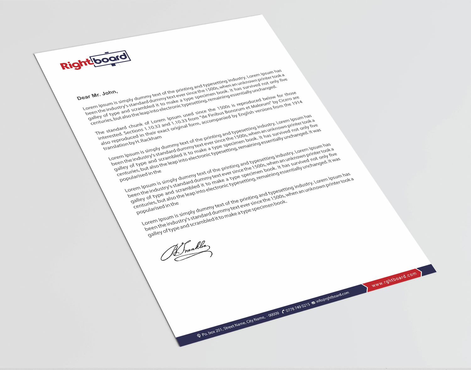 Letterhead Design by Infinitive Technology for Rightboard | Design #20440520