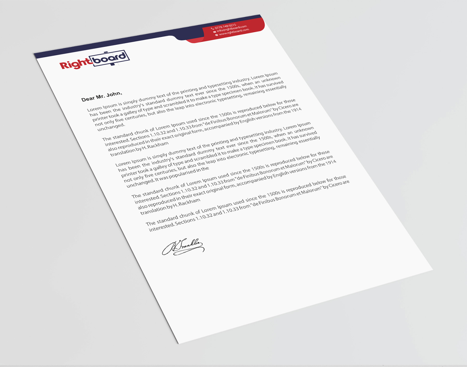 Letterhead Design by Infinitive Technology for Rightboard | Design #20440522