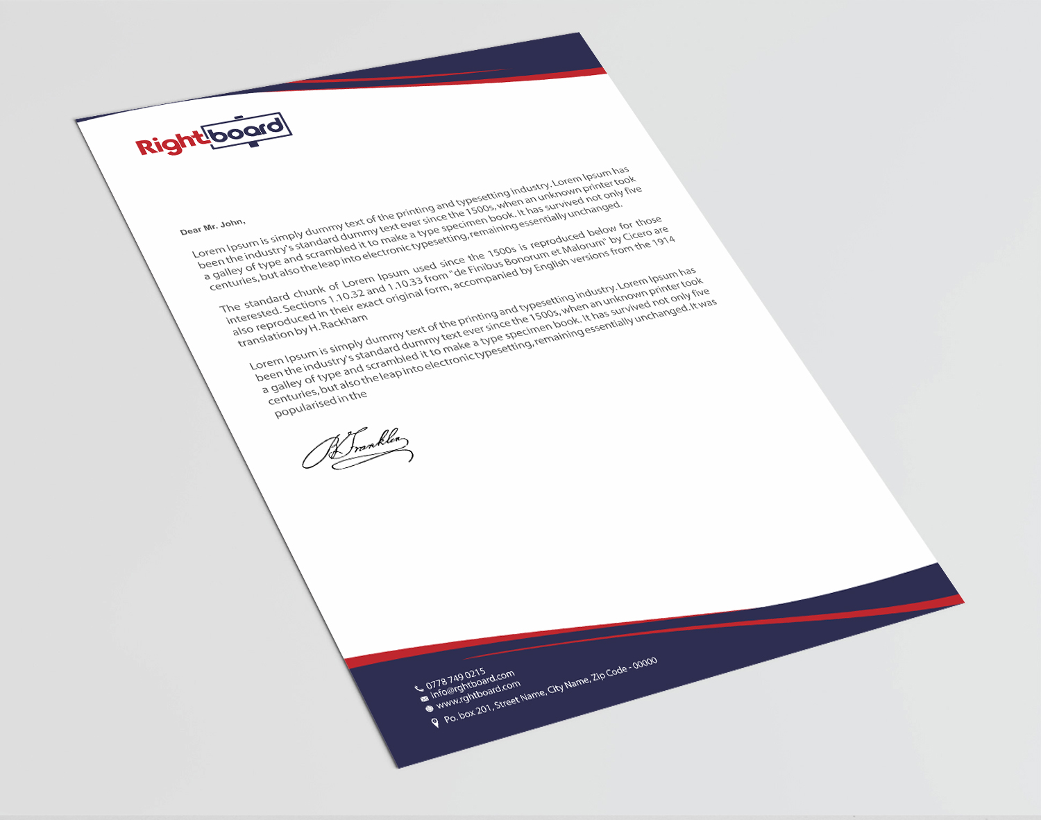 Briefkopf-Design von Infinitive Technology für Rightboard | Design #20442706