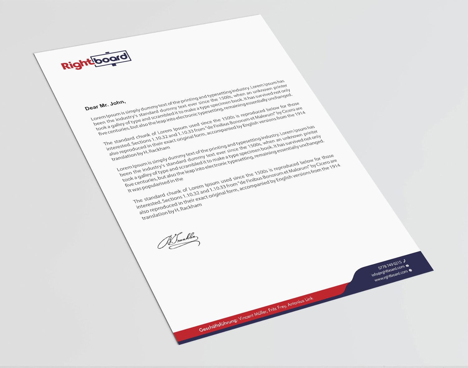 Letterhead Design by Infinitive Technology for Rightboard | Design #20442707