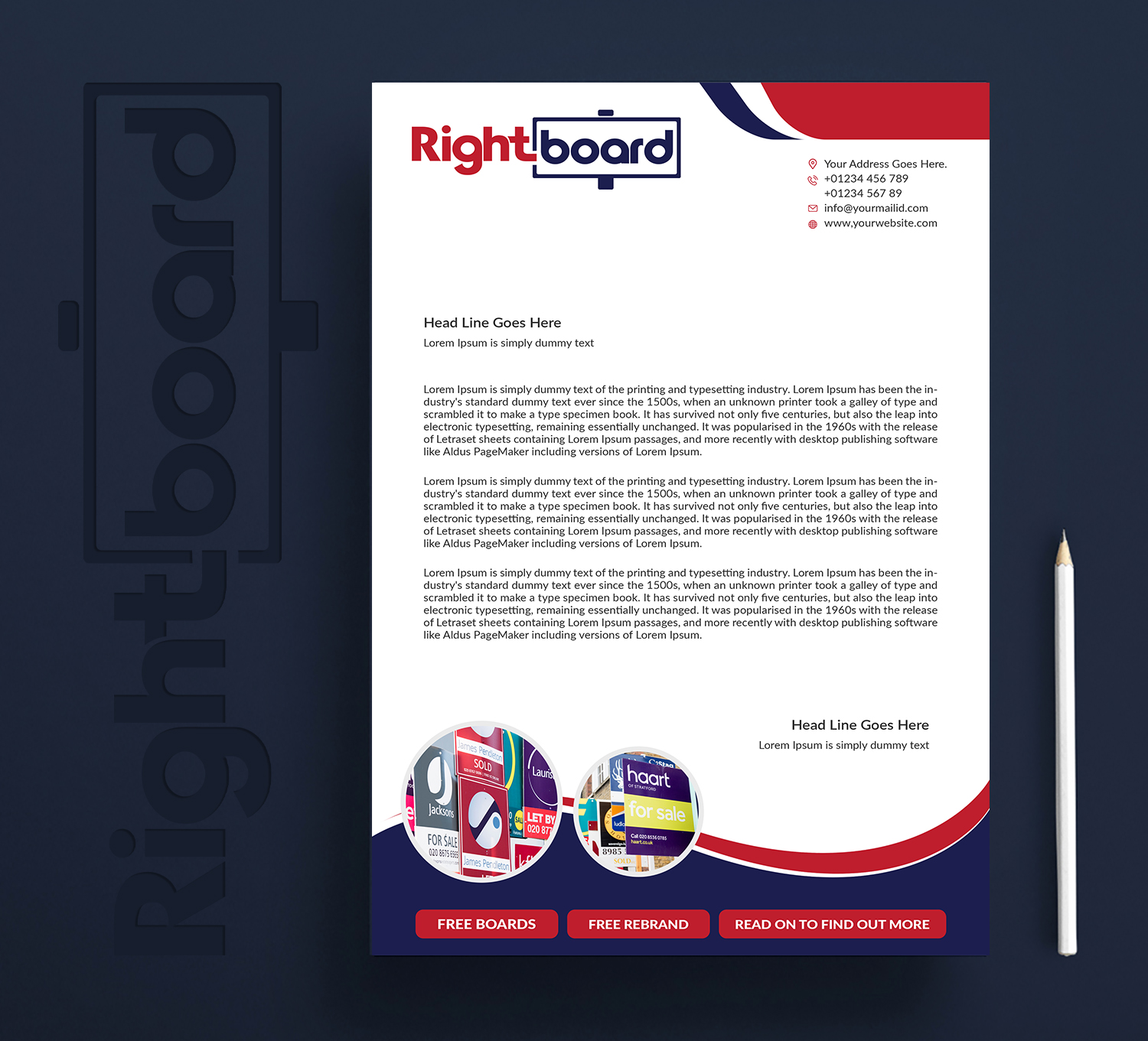 Briefkopf-Design von ARTOGRAPHY für Rightboard | Design #20438124