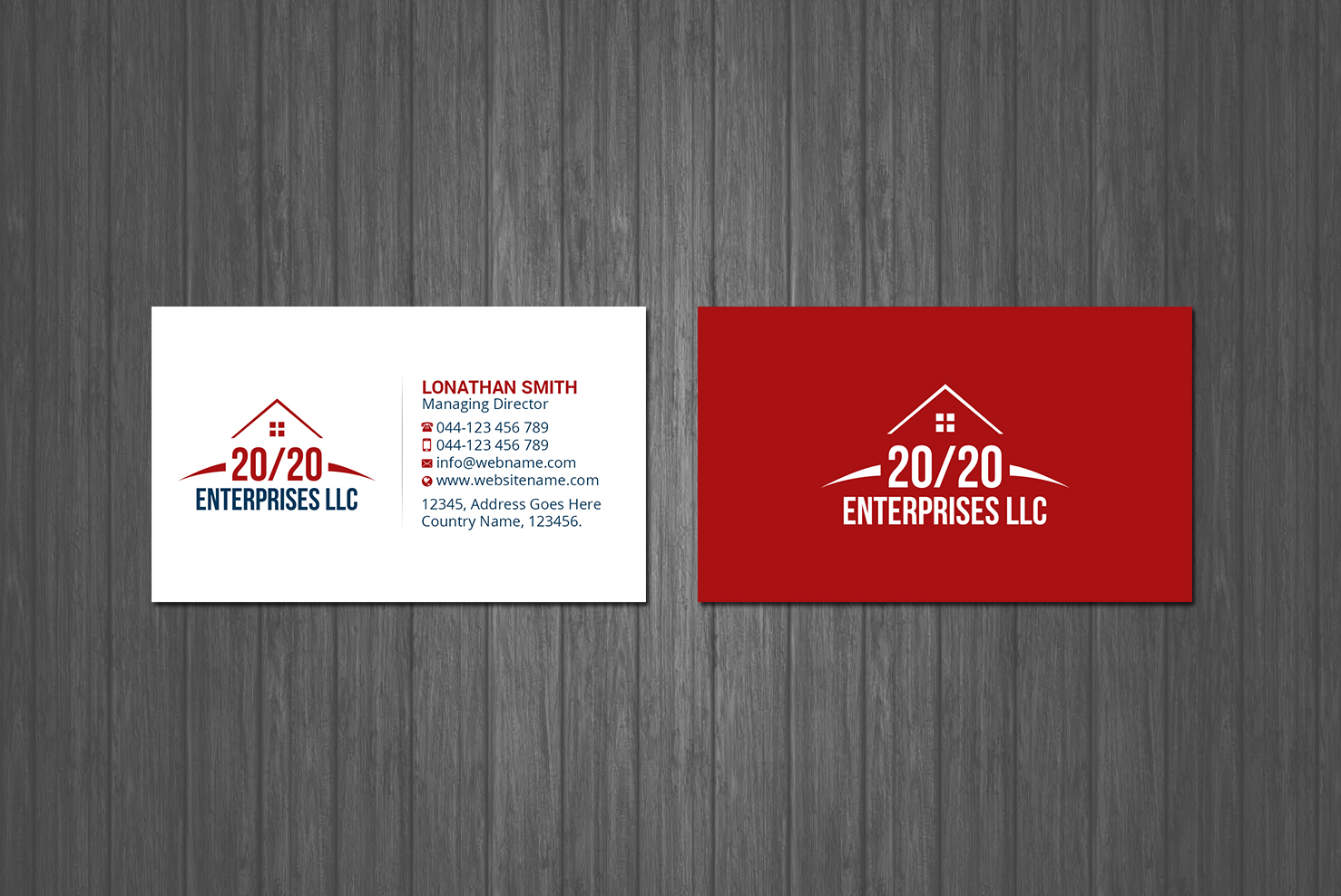 Diseño de Tarjeta de Presentación por Creations Box 2015 para 20/20 Enterprises LLC., | Diseño #20446324