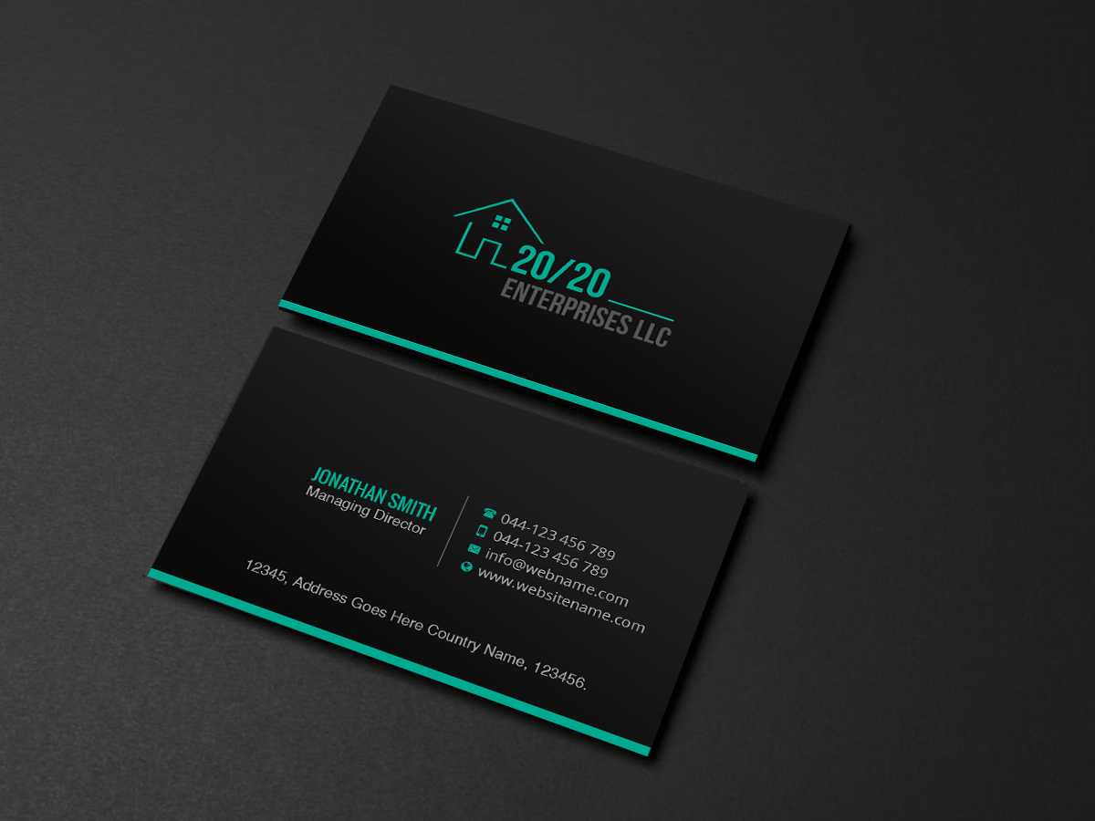 Business Card Design by Creations Box 2015 for 20/20 Enterprises LLC., | Design #20446339