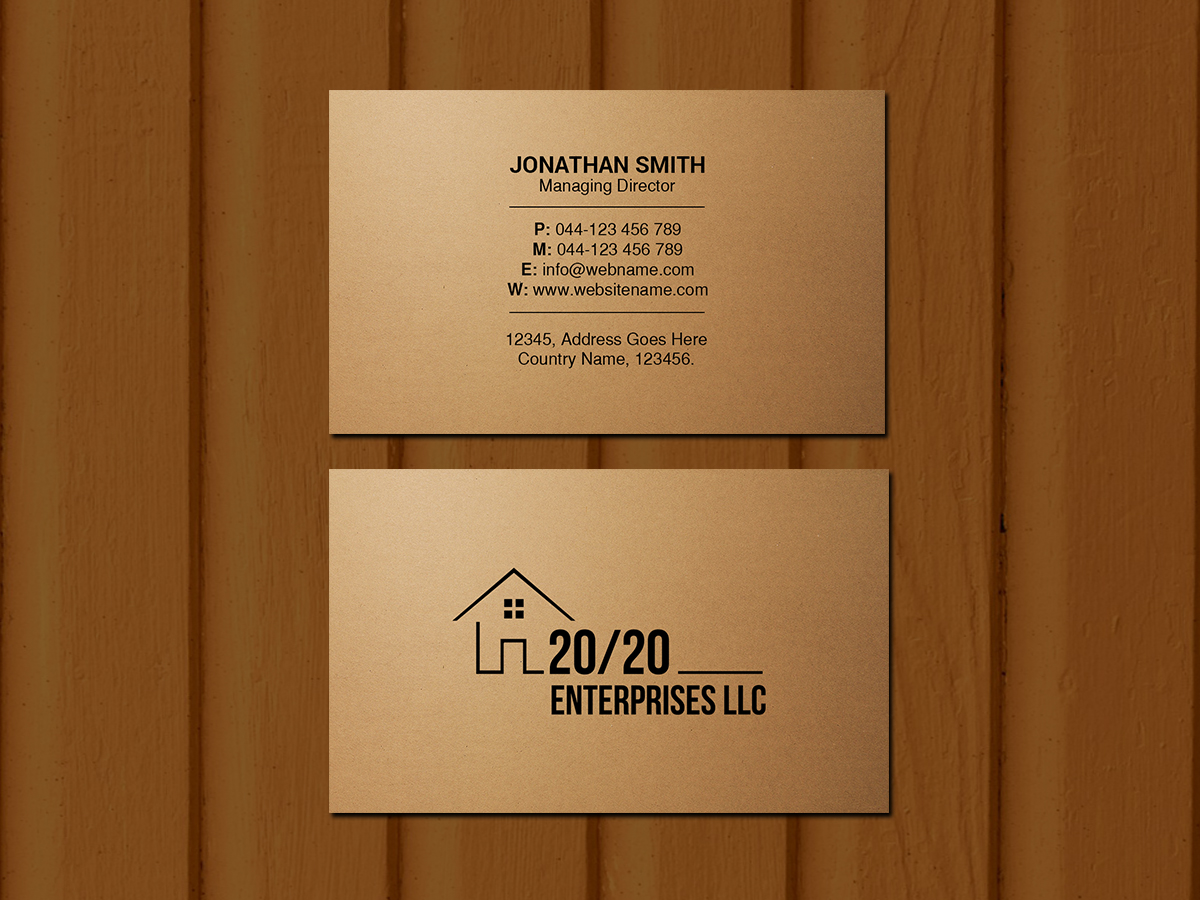 Business Card Design by Creations Box 2015 for 20/20 Enterprises LLC., | Design #20446344