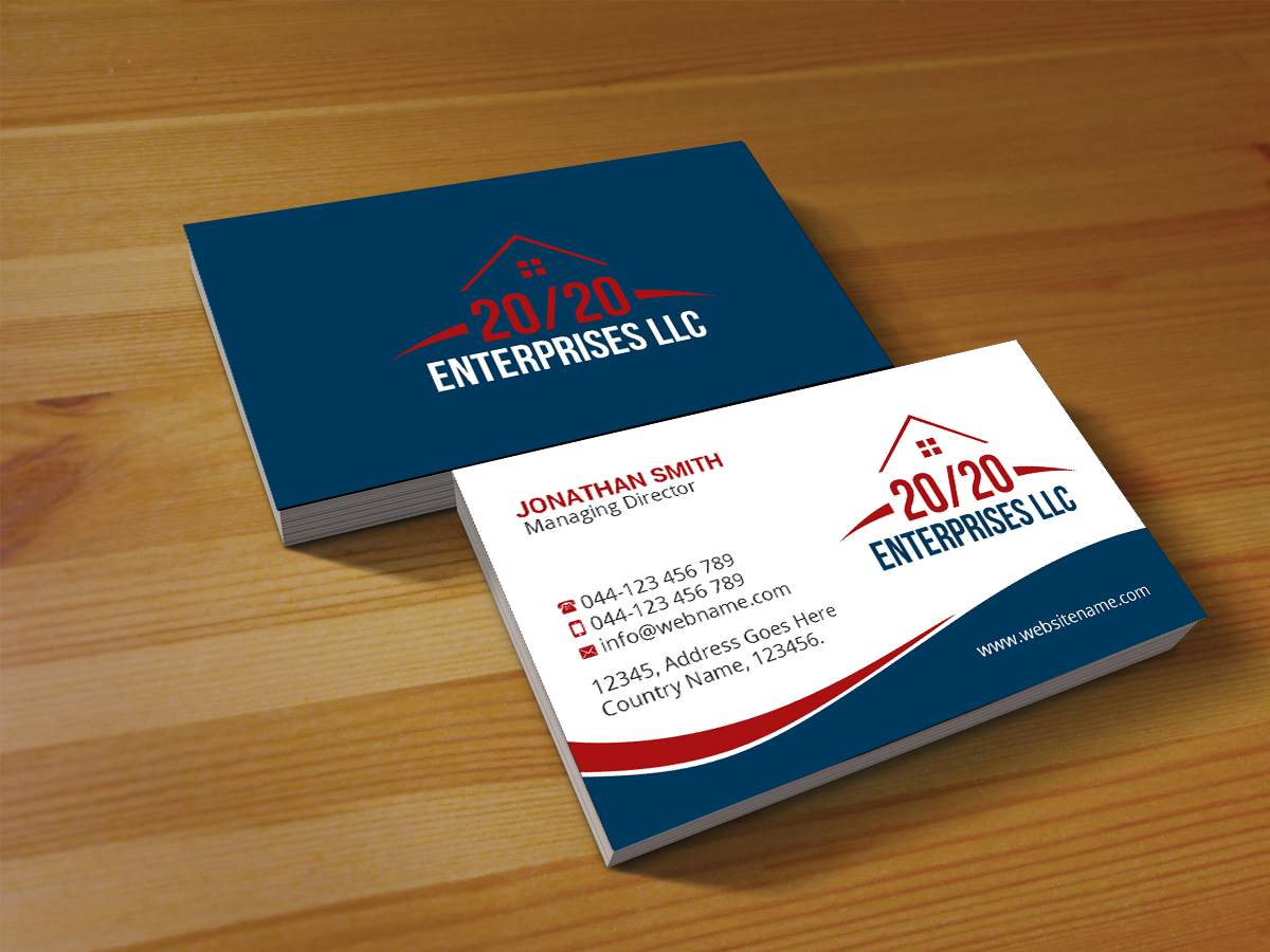 Business Card Design by Creations Box 2015 for 20/20 Enterprises LLC., | Design #20446345