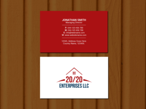 Visitenkarten-Design von Creations Box 2015 für 20/20 Enterprises LLC., | Design: #20446358