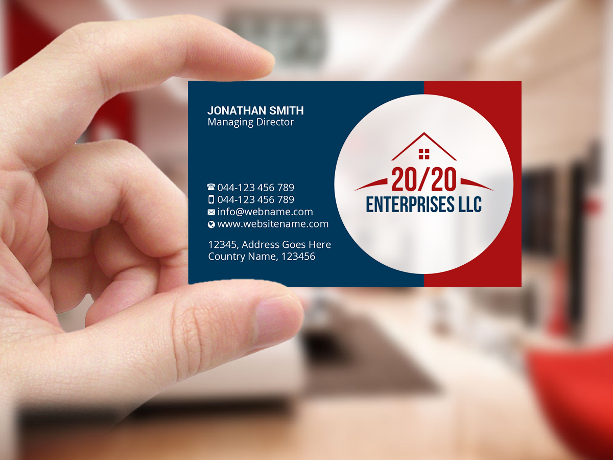 Visitenkarten-Design von Creations Box 2015 für 20/20 Enterprises LLC., | Design #20446359