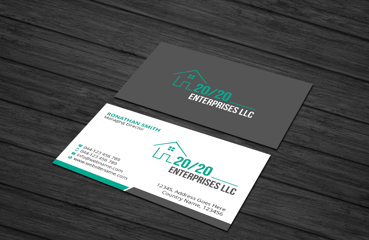Visitenkarten-Design von Creations Box 2015 für 20/20 Enterprises LLC., | Design #20446361